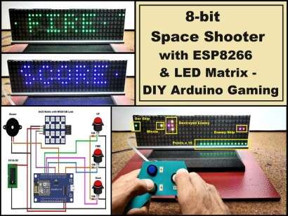 8-bit Space Shooter on ESP8266 and LED Matrix - DIY Arduino Gaming