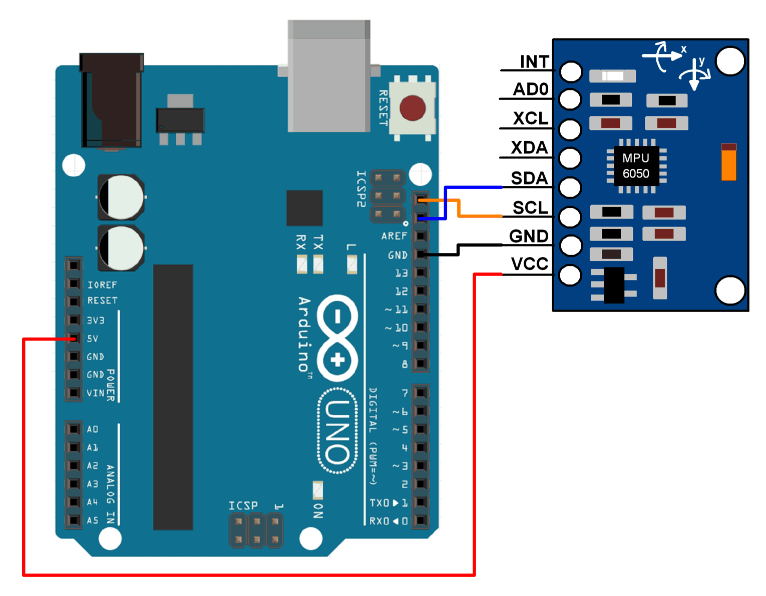 Interfacing MPU6050 Module With Arduino UNO