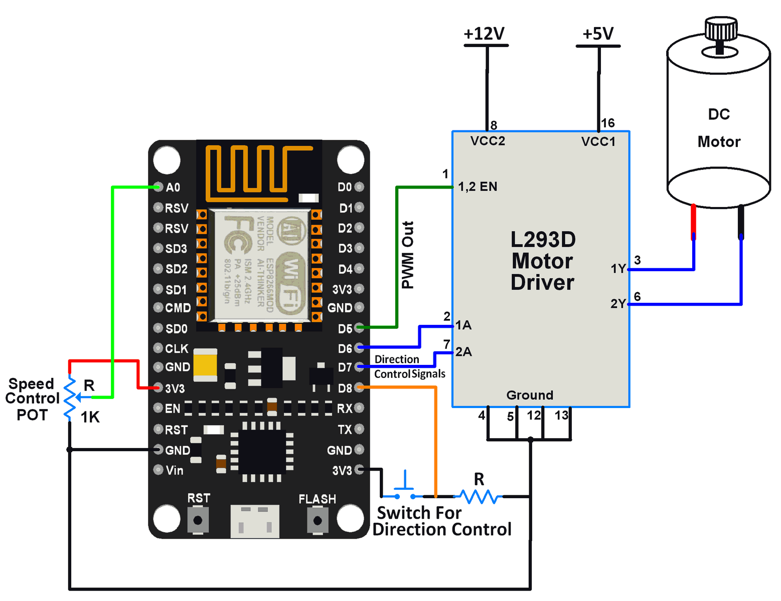 NodeMCU DC Motor Interfacing