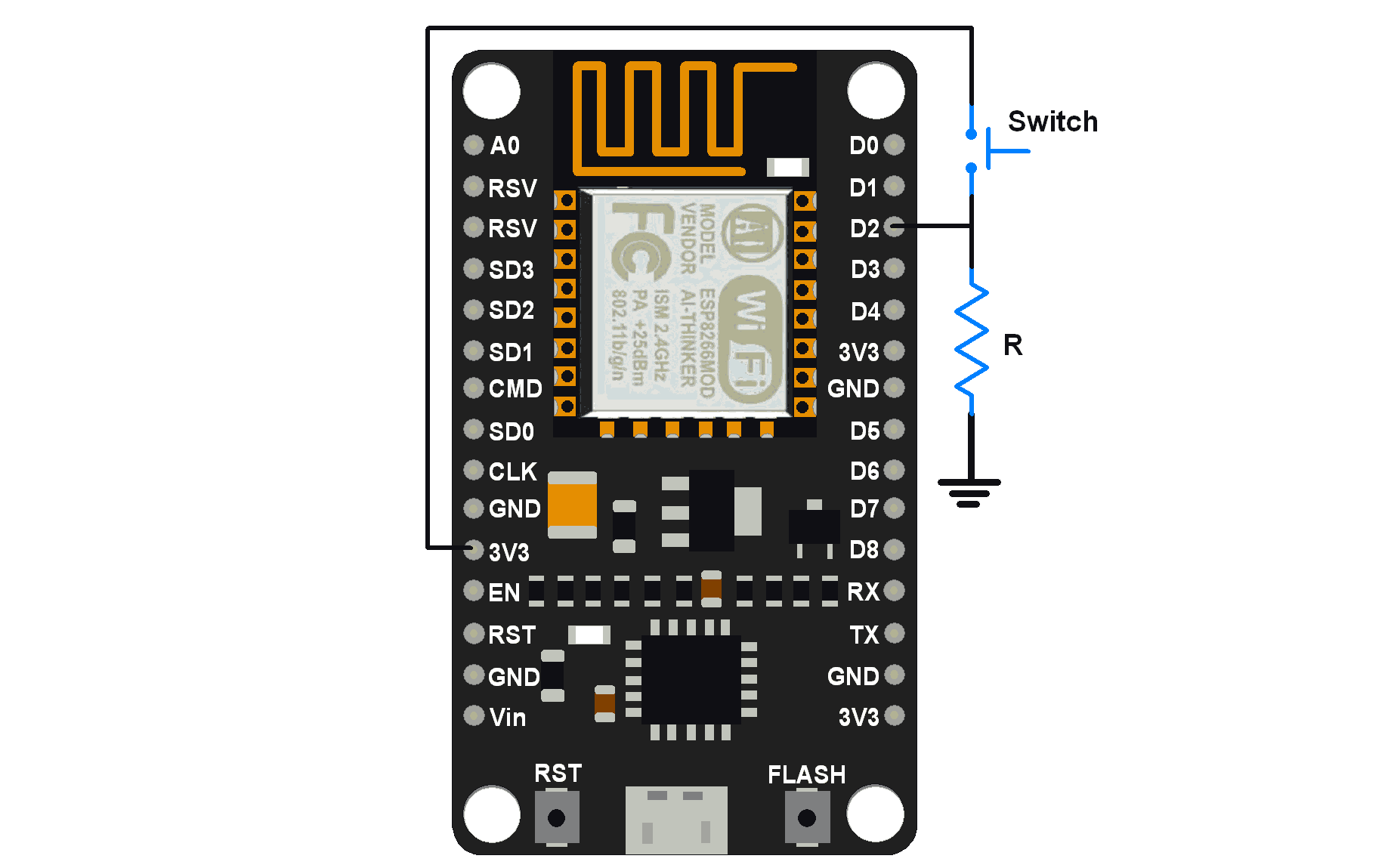 NodeMCU Switch interrupt