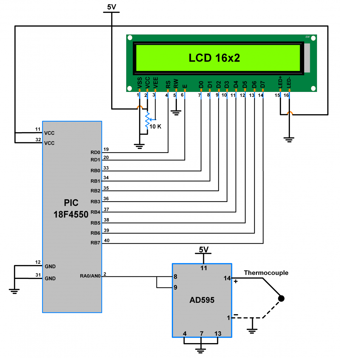 Thermocouple Interfacing with PIC18F4550