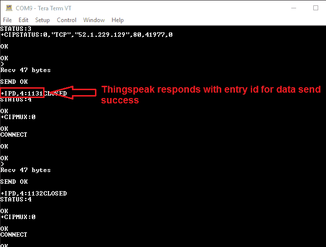 ESP8266 WiFi module's response